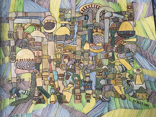 Aquarell und Zeichnung, 44 x 34 cm, 2021
