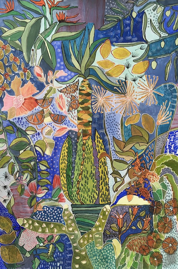 Garten auf Zypern, 42 x 64 cm, Acryl, Mischtechnik, 2018