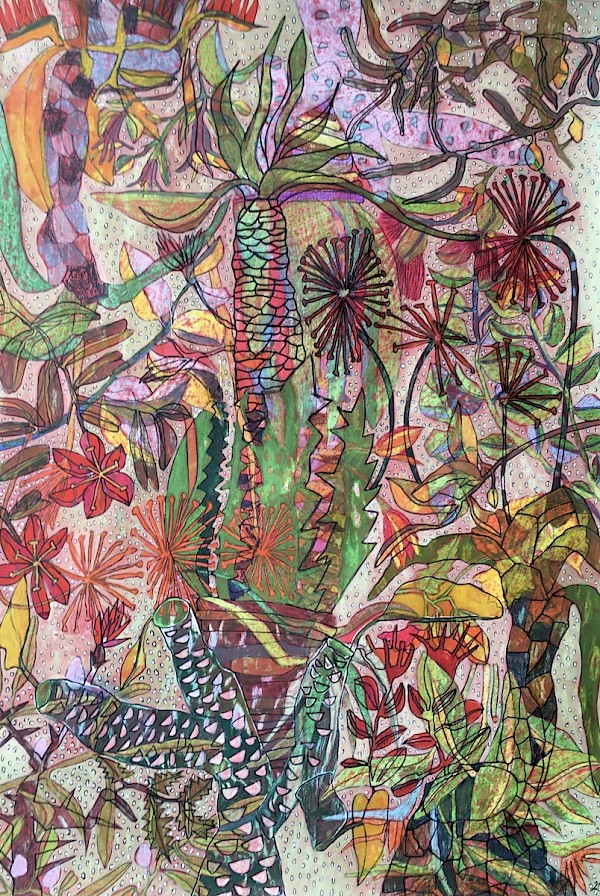 Garten auf Zypern, 42 x 64 cm, Mischtechnik, 2018